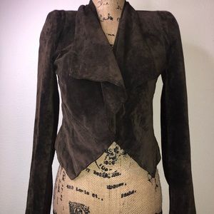 ✨Vintage Brown Leather Jacket with Shoulder Pad✨